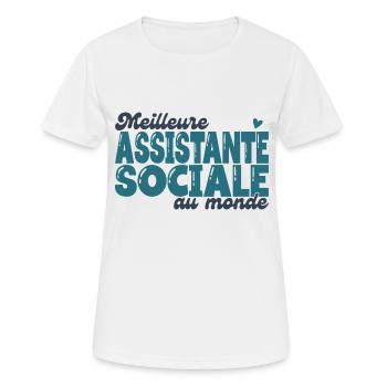 la meilleure assistante sociale au monde - T-shirt respirant Femme - blanc - Devant - AI Model Female 172 dark (172cm)