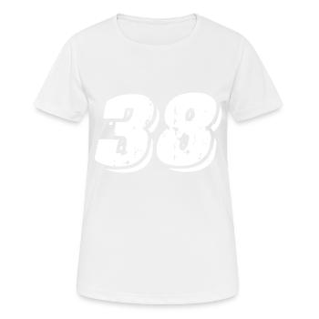 38 number symbol - Women's Breathable T-Shirt - white - Front - AI Model Female 172 dark (172cm)