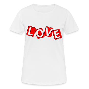 LOVE - rouge et noir - T-shirt respirant Femme - blanc - Devant - AI Model Female 172 dark (172cm)