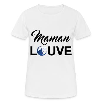 maman louve pleine lune 1 - T-shirt respirant Femme - blanc - Devant - AI Model Female 172 dark (172cm)