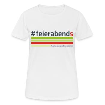 #feierabends - Frauen T-Shirt atmungsaktiv - Weiß - Vorne - AI Model Female 172 dark (172cm)