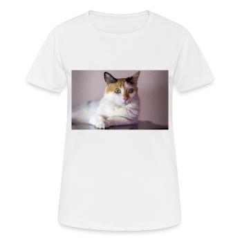 le chat au doux regard - T-shirt respirant Femme - blanc - Devant - AI Model Female 172 dark (172cm)