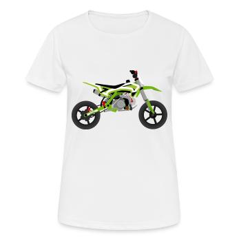 super Moto Vert Blanc - T-shirt respirant Femme - blanc - Devant - AI Model Female 172 dark (172cm)