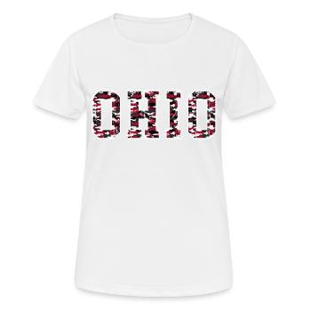 Ohio camoflague - Frauen T-Shirt atmungsaktiv - Weiß - Vorne - AI Model Female 172 dark (172cm)
