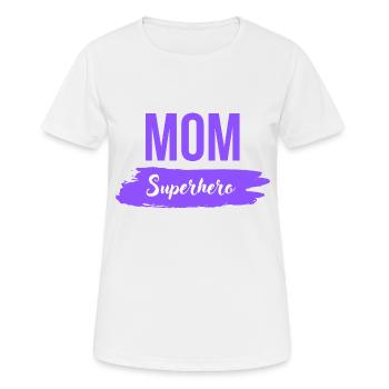 Maman Super-héroïne - T-shirt respirant Femme - blanc - Devant - AI Model Female 172 dark (172cm)