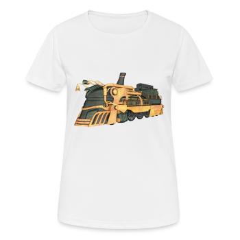 Steampunk Dampflokomotive - Frauen T-Shirt atmungsaktiv - Weiß - Vorne - AI Model Female 172 dark (172cm)