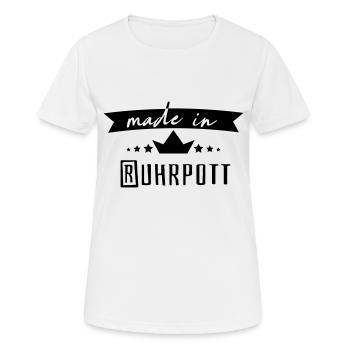 Made in Ruhrpott - Frauen T-Shirt atmungsaktiv - Weiß - Vorne - AI Model Female 172 dark (172cm)