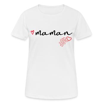 maman - T-shirt respirant Femme - blanc - Devant - AI Model Female 172 dark (172cm)