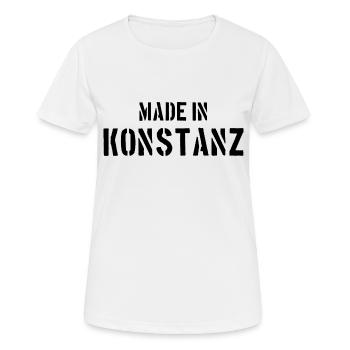 Fabriqué à Constance - Lac de Constance - T-shirt respirant Femme - blanc - Devant - AI Model Female 172 dark (172cm)
