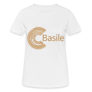 Für Basile - Frauen T-Shirt atmungsaktiv - Weiß - Vorne - AI Model Female 172 dark (172cm)