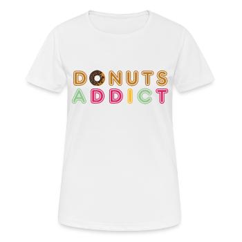Donuts addict choco - Women's Breathable T-Shirt - white - Front - AI Model Female 172 dark (172cm)