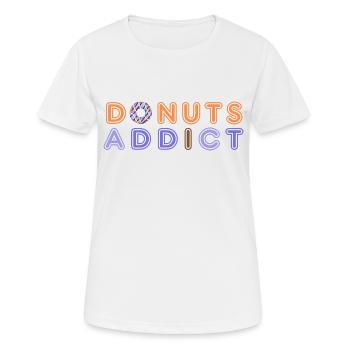 Donuts addict purple choco - Women's Breathable T-Shirt - white - Front - AI Model Female 172 dark (172cm)