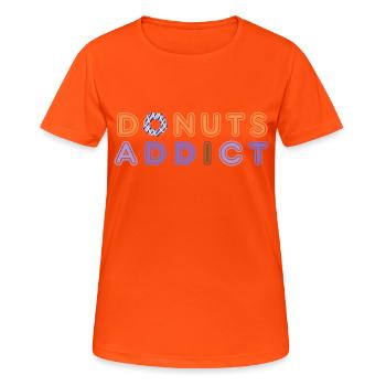 Donuts addict purple choco - T-shirt respirant Femme - orange néon - Devant - AI Model Female 172 dark (172cm)