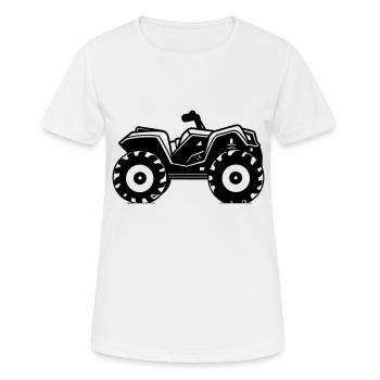 Quad - Frauen T-Shirt atmungsaktiv - Weiß - Vorne - AI Model Female 172 dark (172cm)