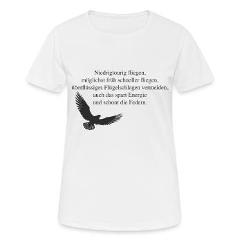 Energie sparen - Frauen T-Shirt atmungsaktiv - Weiß - Vorne - AI Model Female 172 dark (172cm)