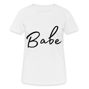 Babe - Frauen T-Shirt atmungsaktiv - Weiß - Vorne - AI Model Female 172 dark (172cm)