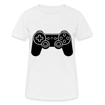 Manette de jeu de jeux vidéo - T-shirt respirant Femme - blanc - Devant - AI Model Female 172 dark (172cm)