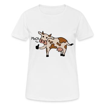 Mool / Cool Cow Thumbs Up - T-shirt respirant Femme - blanc - Devant - AI Model Female 172 dark (172cm)