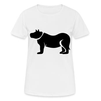 Nilpferd - Frauen T-Shirt atmungsaktiv - Weiß - Vorne - AI Model Female 172 dark (172cm)
