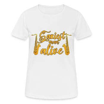 Saxiest Man Alive 4 - Frauen T-Shirt atmungsaktiv - Weiß - Vorne - AI Model Female 172 dark (172cm)