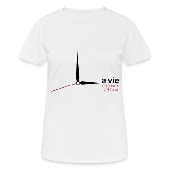 Das Leben ist kurz, lebe es - Frauen T-Shirt atmungsaktiv - Weiß - Vorne - AI Model Female 172 dark (172cm)