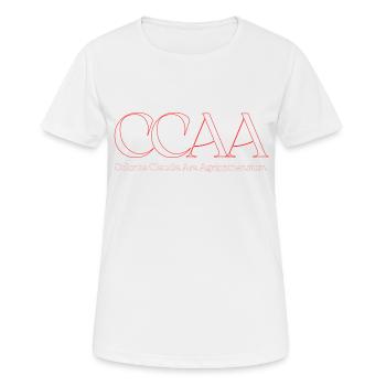 ccaa3 - Frauen T-Shirt atmungsaktiv - Weiß - Vorne - AI Model Female 172 dark (172cm)