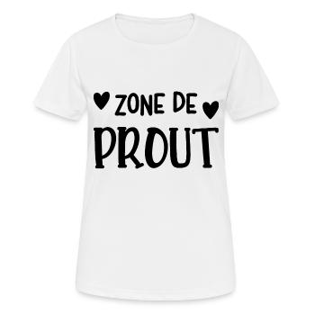 zone de prout - T-shirt respirant Femme - blanc - Devant - AI Model Female 172 dark (172cm)