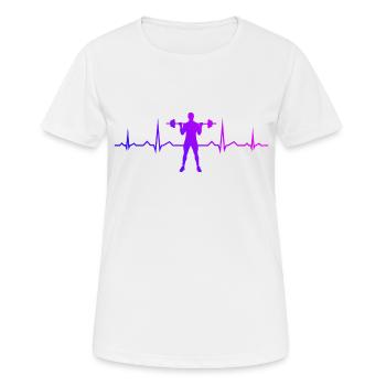 Cardio Weightlifting Men's Strength Training Endurance - Women's Breathable T-Shirt - white - Front - AI Model Female 172 dark (172cm)