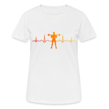 Krafttraining Damen Ausdauertraining Cardio - Frauen T-Shirt atmungsaktiv - Weiß - Vorne - AI Model Female 172 dark (172cm)