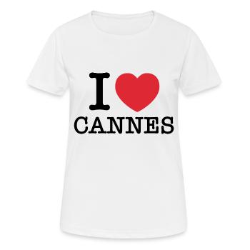 J’aime Cannes | Cannes | J’aime Cannes | France - T-shirt respirant Femme - blanc - Devant - AI Model Female 172 dark (172cm)