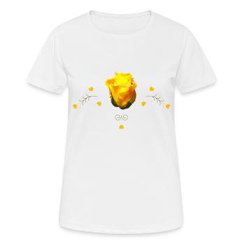Roses Rose jaune - T-shirt respirant Femme - blanc - Devant - AI Model Female 172 dark (172cm)