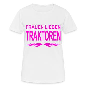 Traktor - Frauen T-Shirt atmungsaktiv - Weiß - Vorne - AI Model Female 172 dark (172cm)