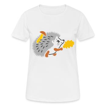 Hérisson en promenade - T-shirt respirant Femme - blanc - Devant - AI Model Female 172 dark (172cm)