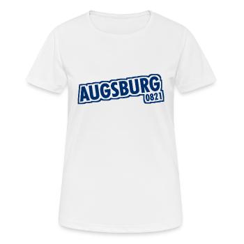 Augsburg 0821 Vorwahl - Frauen T-Shirt atmungsaktiv - Weiß - Vorne - AI Model Female 172 dark (172cm)
