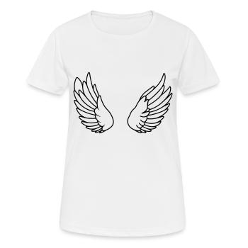 Ailes d'ange - T-shirt respirant Femme - blanc - Devant - AI Model Female 172 dark (172cm)