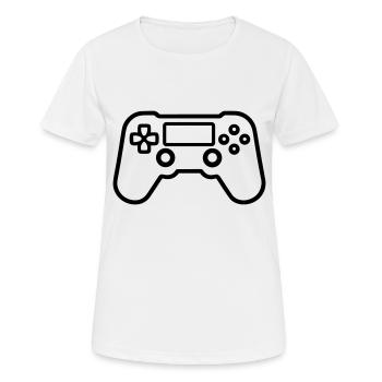 manette de jeux vidéo - T-shirt respirant Femme - blanc - Devant - AI Model Female 172 dark (172cm)