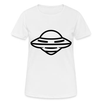 fliegende Untertasse - Frauen T-Shirt atmungsaktiv - Weiß - Vorne - AI Model Female 172 dark (172cm)
