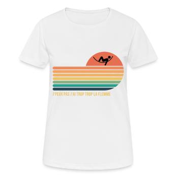 Ich kann nicht, ich bin zu faul - Frauen T-Shirt atmungsaktiv - Weiß - Vorne - AI Model Female 172 dark (172cm)