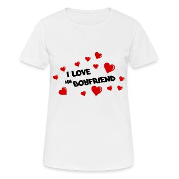 i love my boyfriend - Frauen T-Shirt atmungsaktiv - Weiß - Vorne - AI Model Female 172 dark (172cm)