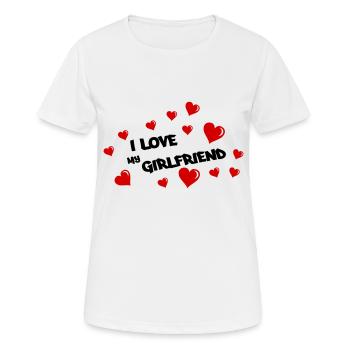 J'aime ma petite amie - T-shirt respirant Femme - blanc - Devant - AI Model Female 172 dark (172cm)