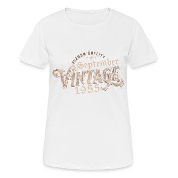 Geburtstag September 1955 Geschenk September 1955 - Frauen T-Shirt atmungsaktiv - Weiß - Vorne - AI Model Female 172 dark (172cm)