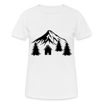 Cabane Berge - T-shirt respirant Femme - blanc - Devant - AI Model Female 172 dark (172cm)