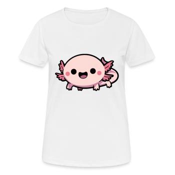 Süßer Chibi Axolotl - Frauen T-Shirt atmungsaktiv - Weiß - Vorne - AI Model Female 172 dark (172cm)
