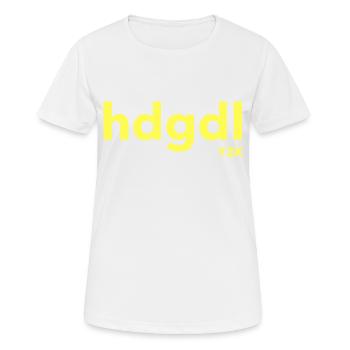 dhgdl hab dich ganz doll lieb Y2K gelb - Frauen T-Shirt atmungsaktiv - Weiß - Vorne - AI Model Female 172 dark (172cm)