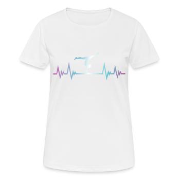 Gymnastics, Gymnast, Pulse ECG, Heartbeat - Women's Breathable T-Shirt - white - Front - AI Model Female 172 dark (172cm)