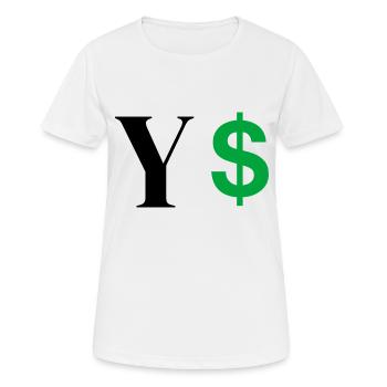Lettre y dollar - T-shirt respirant Femme - blanc - Devant - AI Model Female 172 dark (172cm)