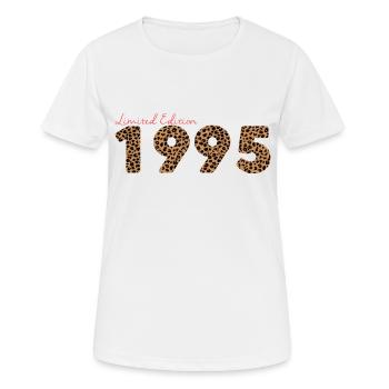 Jahrgang 1995, Geburtstagsgeschenk, Geschenk Frau - Frauen T-Shirt atmungsaktiv - Weiß - Vorne - AI Model Female 172 dark (172cm)