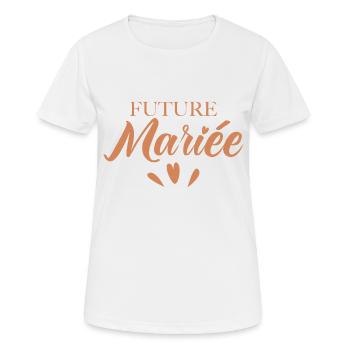 Future Mariée EVJF Enterrement Vie de Jeune Fille - T-shirt respirant Femme - blanc - Devant - AI Model Female 172 dark (172cm)
