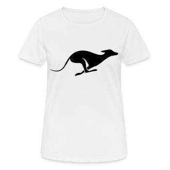 Windhund Silhouette – Sighthound, Greyhound Design - Women's Breathable T-Shirt - white - Front - AI Model Female 172 dark (172cm)