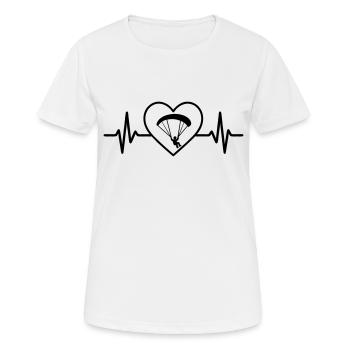 Parapente Sport Parapentiste Cœur - T-shirt respirant Femme - blanc - Devant - AI Model Female 172 dark (172cm)